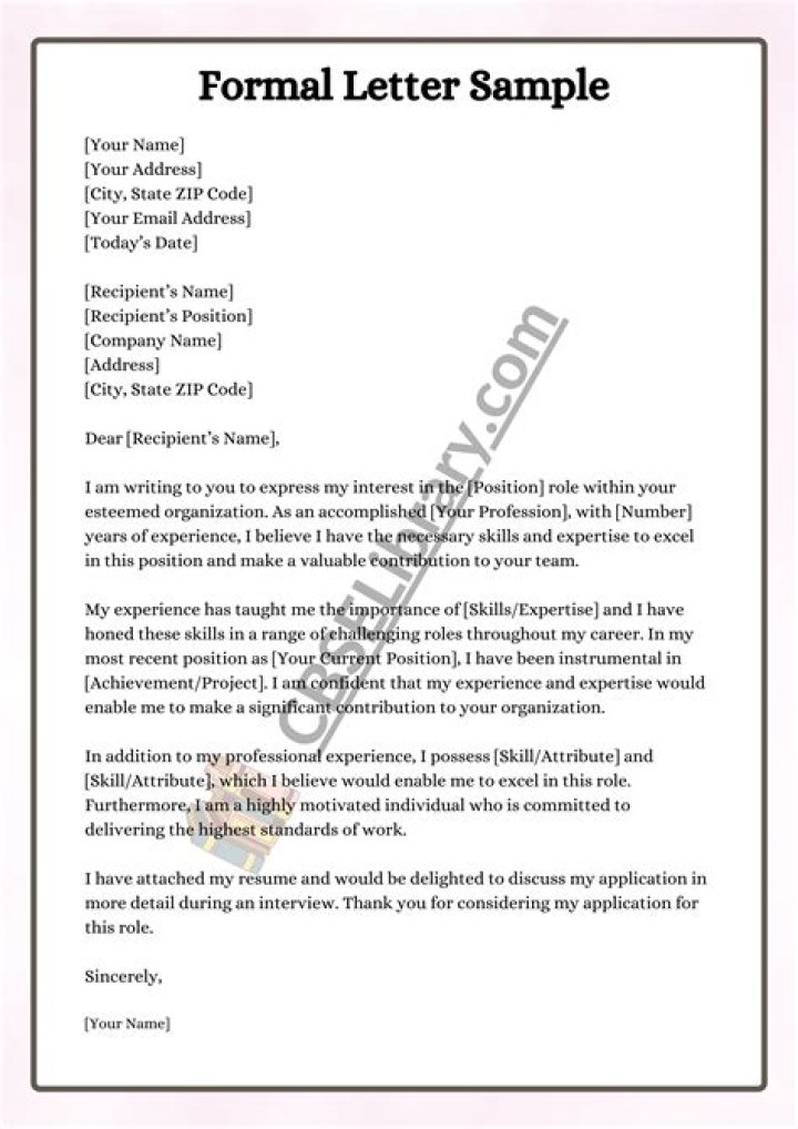 How do you write a formal letter?