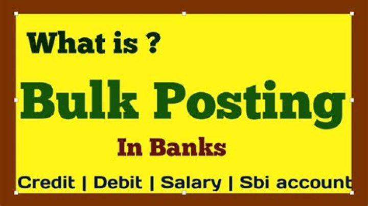 What is bulk posting in SBI?