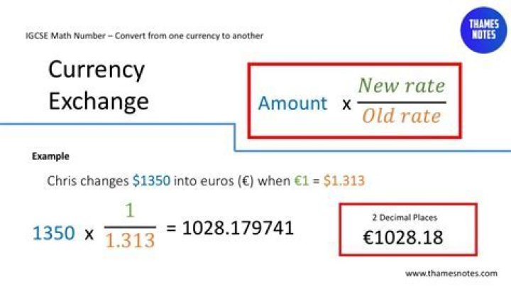 What is the math formula for converting currency?