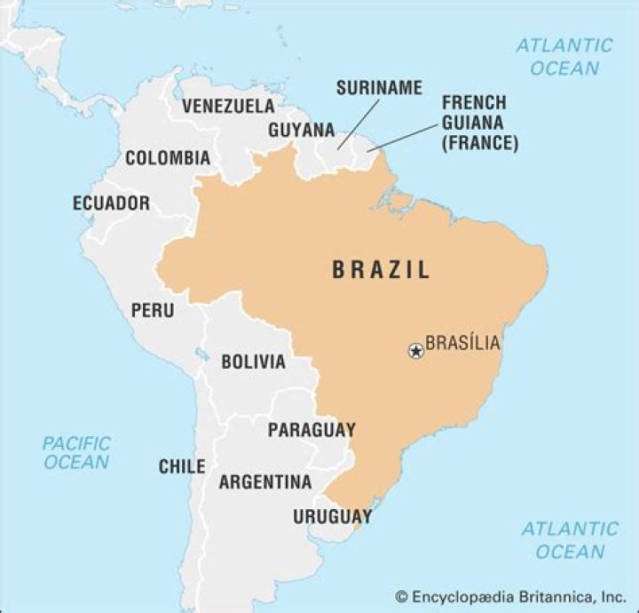 Where is most of Brazil located?